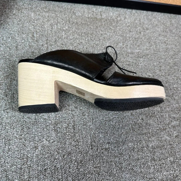 Kelsi Dagger Brooklyn Women's Leather Clog Wood Platform Heeled Sandal 9.5 - Picture 7 of 7